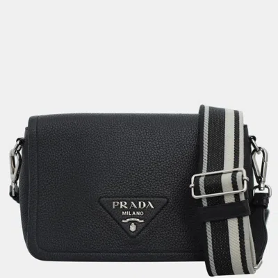 Pre-owned Prada Small Flou Shoulder Bag In Black
