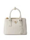 Prada Small Leather Galleria Top-handle Bag In White