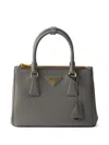 Prada Small Galleria Saffiano Leather Bag In Gray