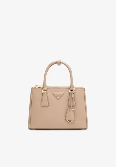 Prada Small Galleria Saffiano Leather Handbag In Pink