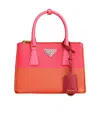 Prada Galleria Small Colorblock Top-handle Bag In Red