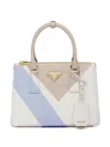Prada Galleria Small Geometric-print Top-handle Bag In White