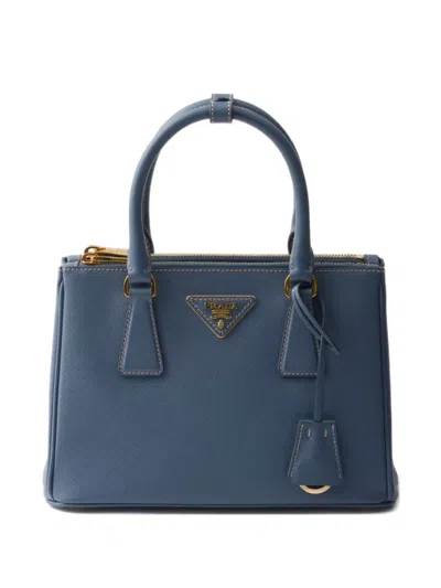 Prada Small Galleria Tote Bag In Blue