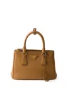 Prada Small Galleria Saffiano Leather Tote Bag In Braun