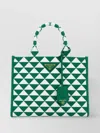 Prada Embroidered Fabric Small Symbole Shopping Bag