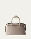 Prada Buckle Small Leather Handbag With Double Belt In Neutral