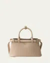 Prada Buckle Small Leather Handbag With Double Belt In Travertino