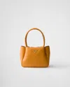 Prada Soft Leather Shoulder Bag In Amber