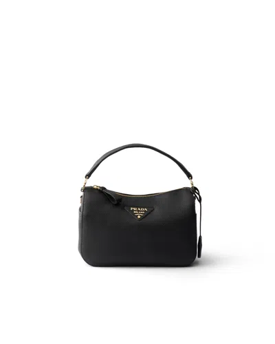 Prada Small Leather Bag In Black