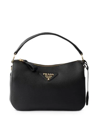 Prada Small Leather Bag In Black
