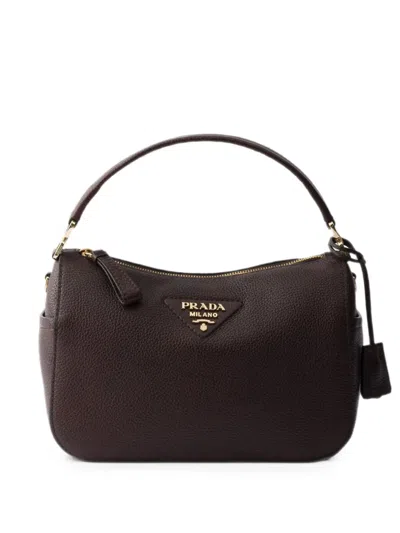 Prada Small Leather Bag In Blue