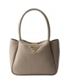 Prada Small Leather Top-handle Bag In Gray