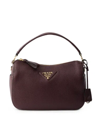 Prada Small Leather Bag In Purple