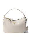 Prada Small Leather Bag In Neutral