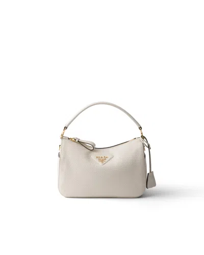 Prada Kleine Tasche Aus Leder In White