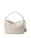 Prada Small Leather Bag In Neutral