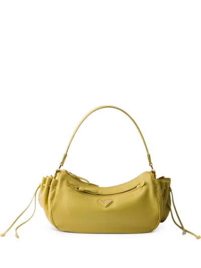 Prada Small Leather Bag In Yellow