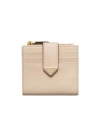Prada City Calf Leather Compact Wallet In Nude