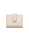 Prada City Calf Leather Compact Wallet In Nude