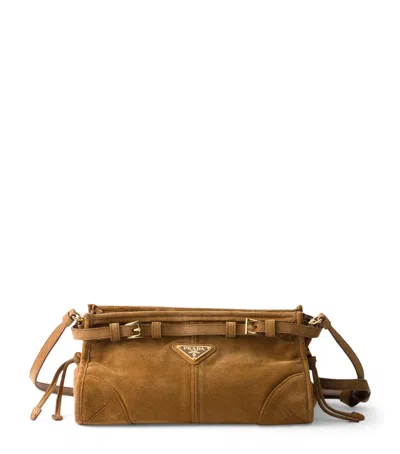 Prada Small Leather Bonnie Top-handle Bag In Gold