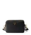 Prada Small Leather Cross-body Bag In Black