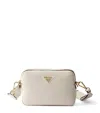 Prada Small Leather Cross-body Bag In White