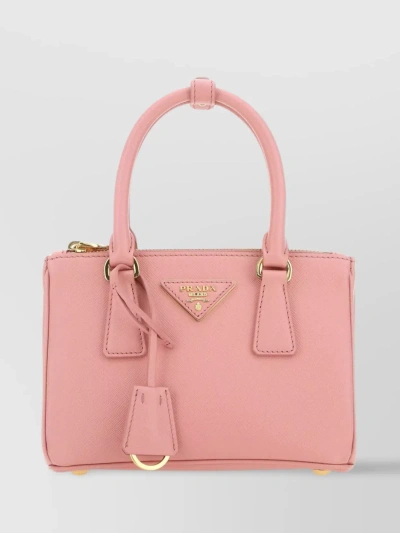 Prada Small Leather Galleria Handbag In Pink