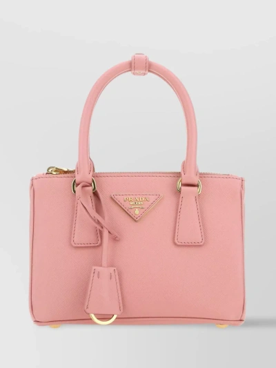 Prada Mini Galleria Saffiano Leather Handbag In Pink