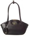 Prada Small Leather Handbag In Black