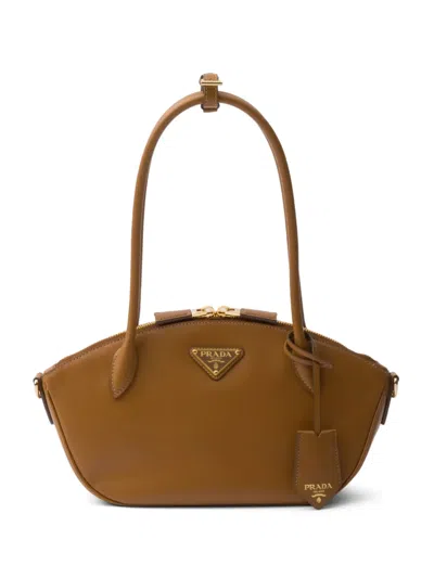 Prada Small Leather Handbag In Black