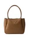 Prada Small Leather Handbag In Brown
