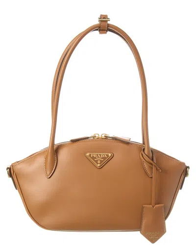 Prada Small Leather Handbag In Brown