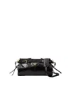 Prada Womens Black Brand-plaque Small Leather Shoulder Bag