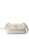 Prada Daino Flap Soft Leather Shoulder Bag In White