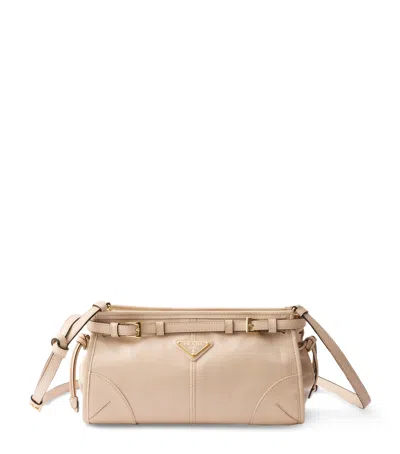 Prada Small Leather Shoulder Bag In Neutral