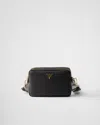 Prada Small Leather Cross-body Bag In Black
