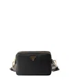Prada Small Leather Cross-body Bag In Black