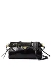 Prada Womens Black Brand-plaque Small Leather Shoulder Bag In Black