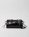 Prada Womens Black Brand-plaque Small Leather Shoulder Bag In Black