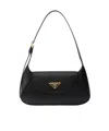 Prada Small Leather Shoulder Bag In Black