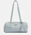 Prada Medium Leather Top-handle Bag With Padlock In Blue