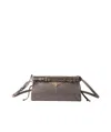 Prada Small Leather Shoulder Bag In Blue-gray