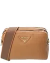 Prada Small Leather Shoulder Bag In Brown