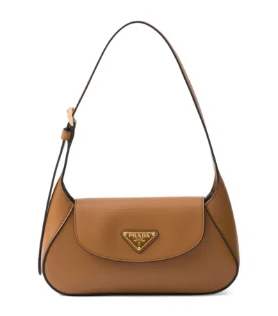 Prada Small Leather Shoulder Bag In Brown