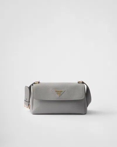 Prada Kleine Schultertasche Aus Leder In Granitgrau