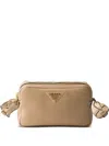 Prada Small Leather Shoulder Bag In Neutral