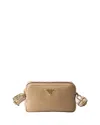 Prada Small Leather Shoulder Bag In Neutral