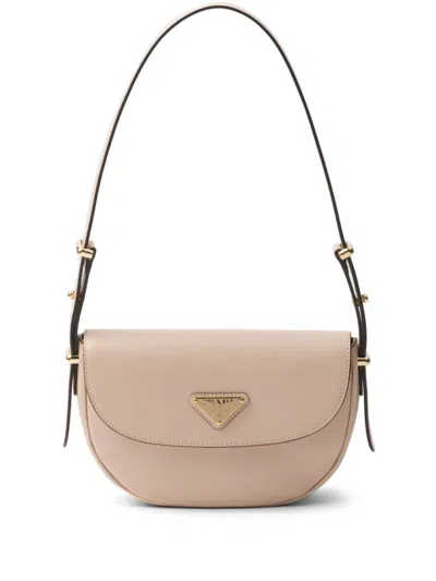 Prada Small Leather Shoulder Bag In Nude