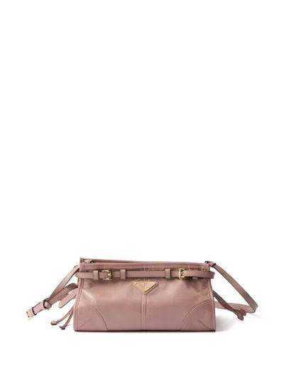 Prada Small Leather Shoulder Bag In Pink