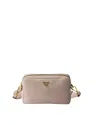 Prada Small Leather Shoulder Bag In White
